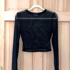 Long sleeve net top